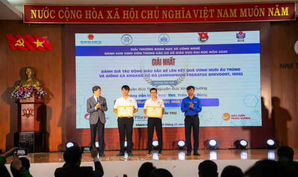 SINH VIÊN TRƯỜNG ĐẠI HỌC NHA TRANG ĐẠT GIẢI NHẤT LĨNH VỰC KHOA HỌC NÔNG NGHIỆP GIẢI THƯỞNG KHOA HỌC - CÔNG NGHỆ SINH VIÊN TOÀN QUỐC NĂM 2025